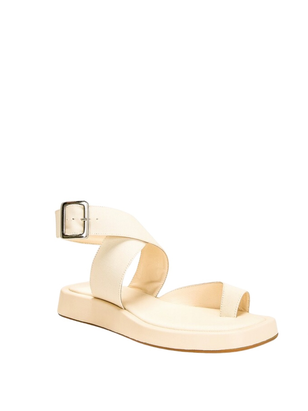 Gia Borghini x RHW Cream Ankle-Strap Flat Sandal - Picture 6 of 8
